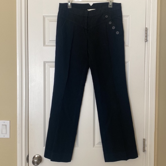 Elevenses (Anthropologie) black flare pants. Size 10. Zipper front with pockets. - Picture 6 of 10